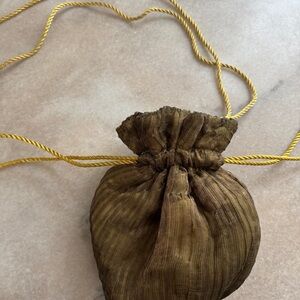 Neiman Marcus Gold and Brown Mini Pouch